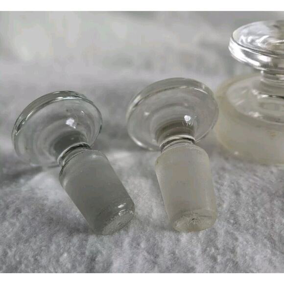 Glass BOTTLE STOPPERS Mixed Lot of 4 Used Apothecary Jar Stoppers - Picture 3 of 7